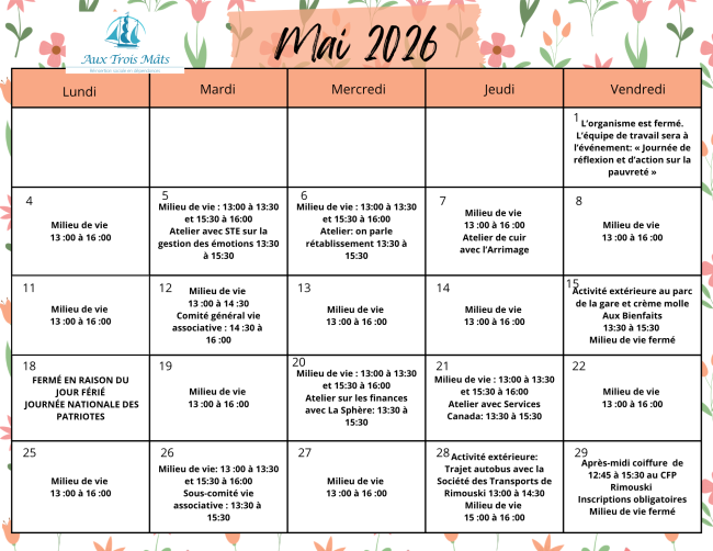 Programmation Mai