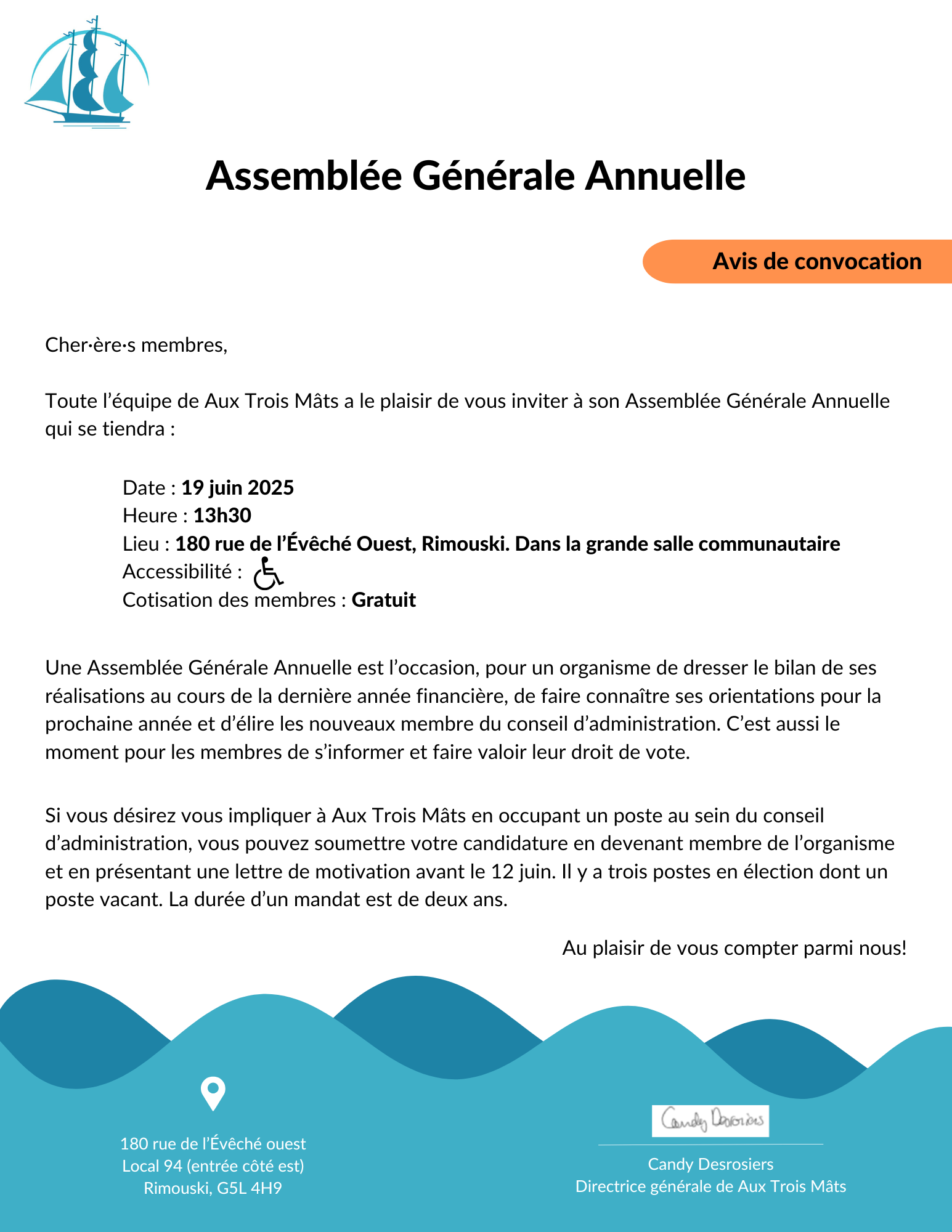 Avis de convocation AGA