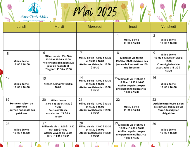 Programmation Mai