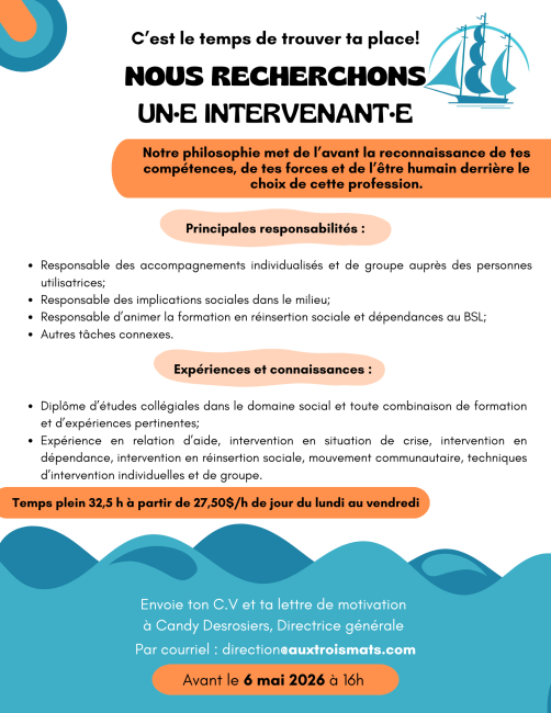 Offre d'emploi poste en intervention