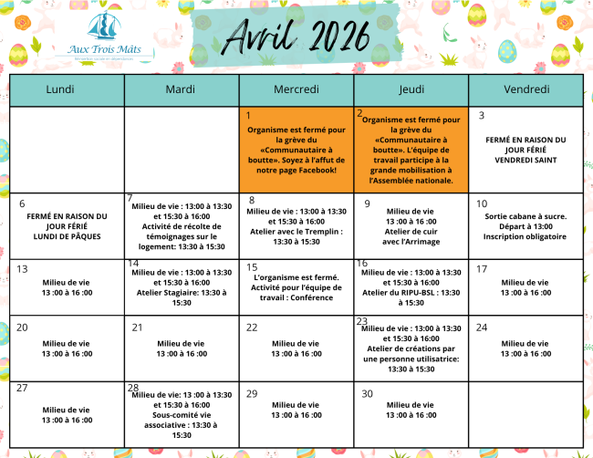 Programmation avril