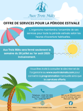 Offre de service pendant la période estivale 2025