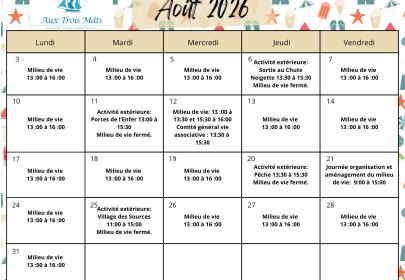 Programmation août 2026