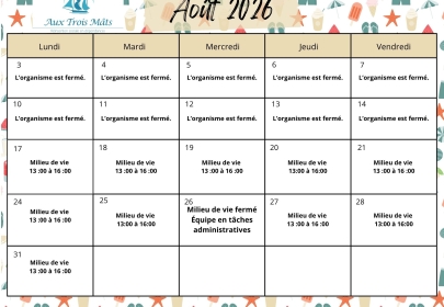 Programmation août 2026