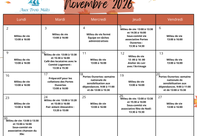 Programmation novembre 2026